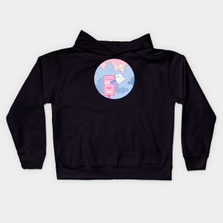 A small ghost sends a letter through a mailbox Kids Hoodie